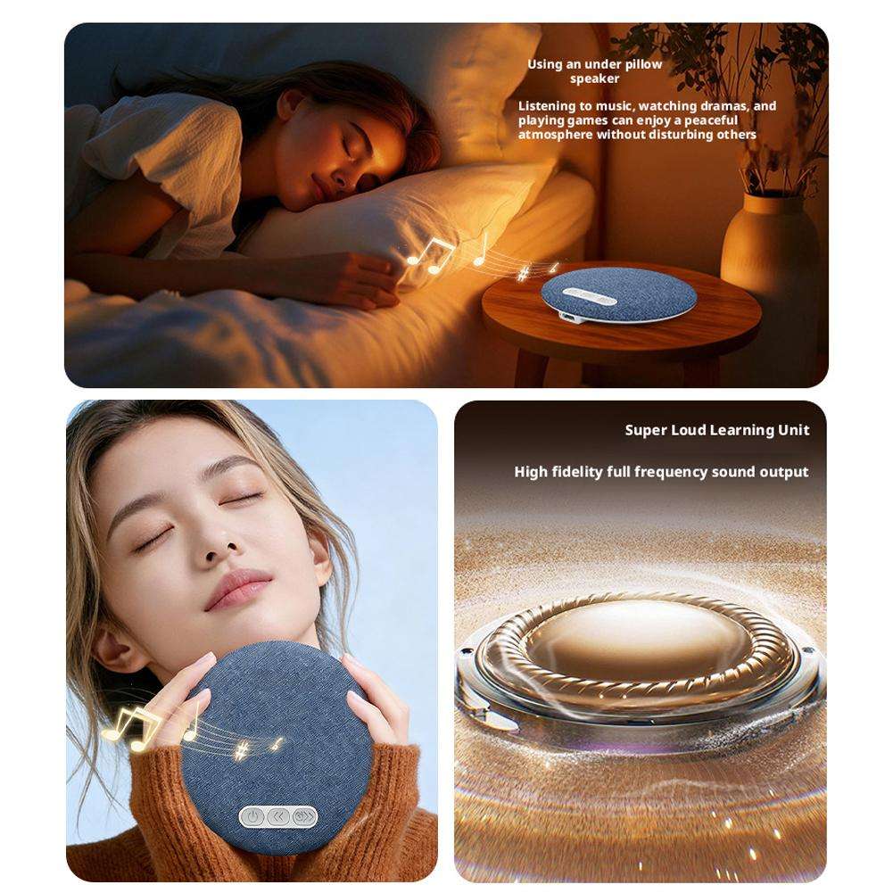 Under-Pillow Bluetooth Sleep Aid Speaker Private Listening White Noise Low Sound Leakage Auto-Timer Shutdown for Sleep Insomnia