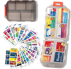 Weekly Pill Organizer with Medicine Labels Travel Daily Pill Container Medicine Supplement Organizer Portable Pill Storage Box