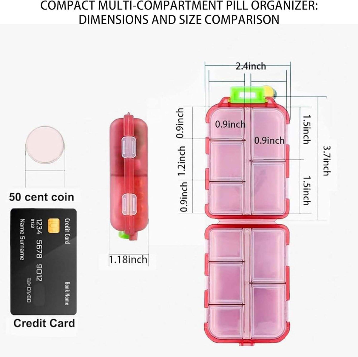 Weekly Pill Organizer with Medicine Labels Travel Daily Pill Container Medicine Supplement Organizer Portable Pill Storage Box