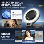Magnetic Camera Stabilizer Grip + Magnetic Fill Light Bundle, Anti-Shake Handheld Photography Handle with Wireless Remote Zoom Control, 180° Rotatable 3 Colors LED Pocket Selfie Ring Light for Phone Shooting Vlog Live Makeup