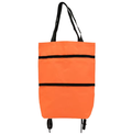 2-in-1 Foldable Shopping Cart with Wheels Waterproof Oxford Collapsible Grocery Carts Tote Bag With Wheels Large Reusable